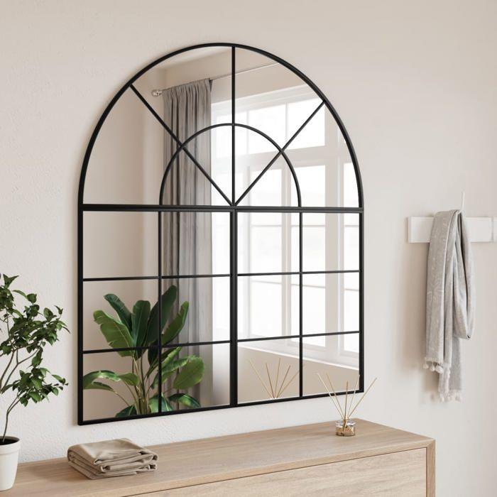 VidaXL Wall Mirror Black 100x50 Cm Arch Iron 358652