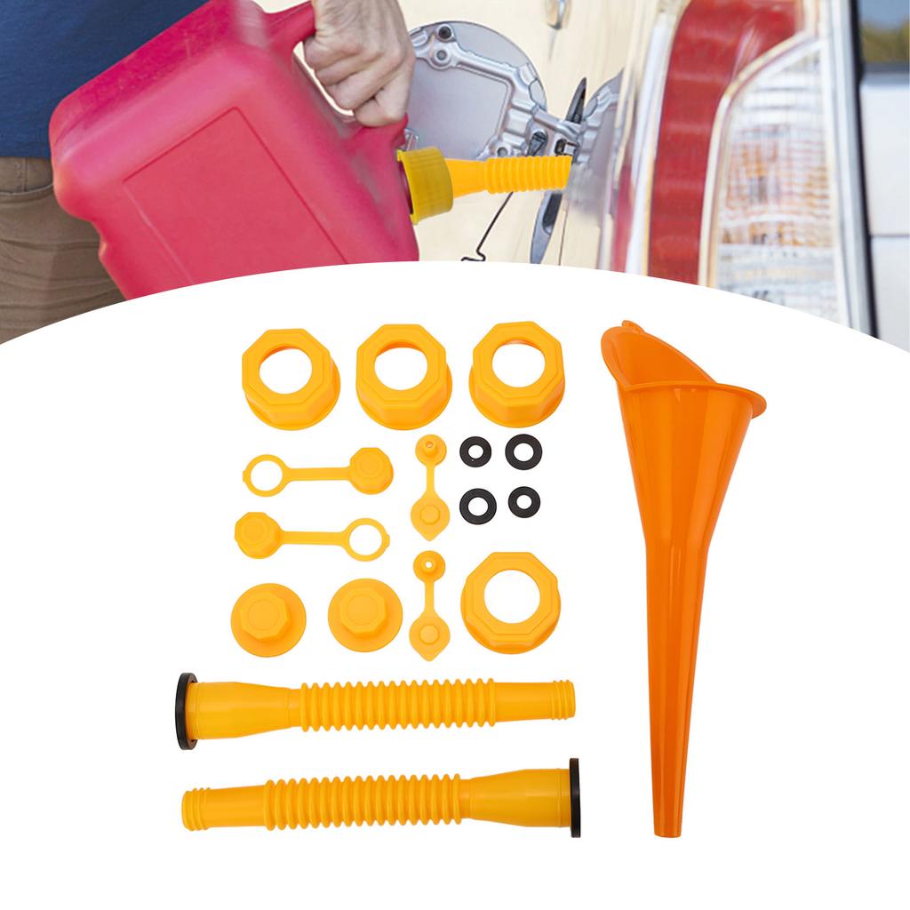 Gas Can Spout Replacement Kit Gas Can Nozzle Caps with Funnel for Most Plastic Gas Cans