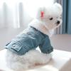 Winter Denim Dog Jacket Letters Clothes for Small Dogs Thicken Warm Coat Jeans Costume for Chihuahua Poodle Bichon Yorkies