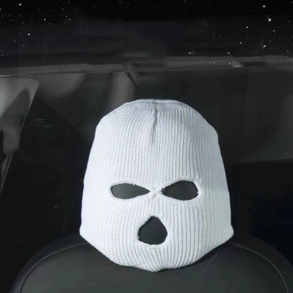 Potah opěrky hlavy autosedačky Kukla 3 otvory Plné zakrytí Halloween Vánoce Vtipná dekorace do auta Univerzální pro Tesla BMW Benz Nissan