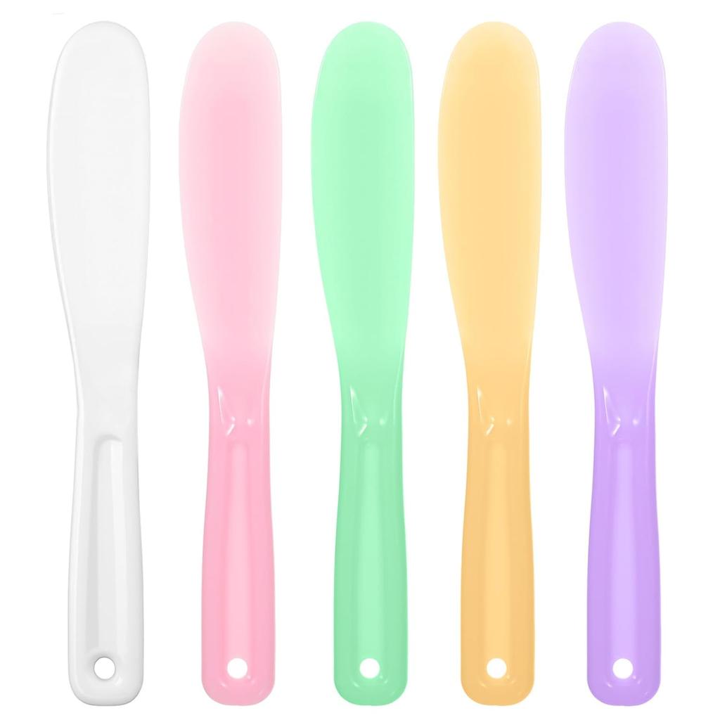 Silicone Face Mask Applicator Tool, 5Pcs Reusable Makeup Spatula,Mask Spatula, Small Plastic Skin Care Spatulas Cream & Lotion Spatulas Tools for DIY