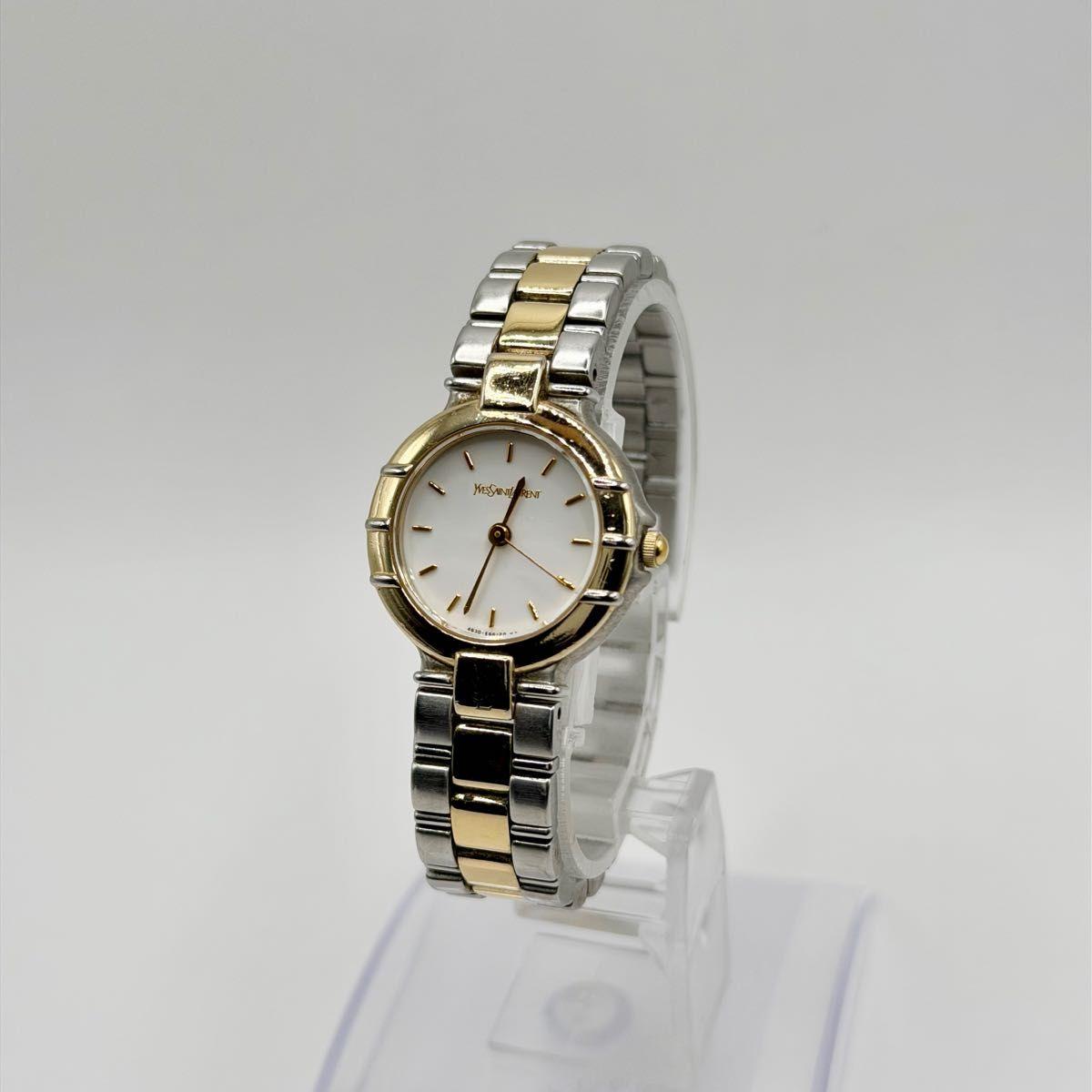 Used YVES SAINT LAURENT Yves Saint Laurent QZ white dial watch