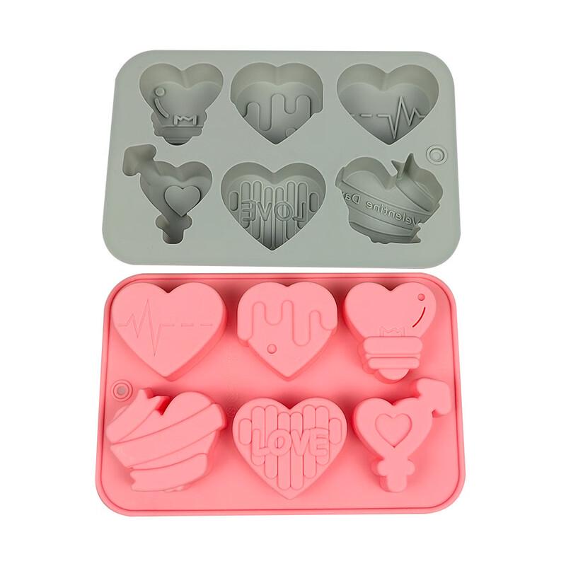 Six-Hole Heart Silicone Chocolate Mold