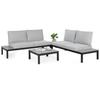 Outdoor Dining Sets Fortia 4 Pc Outdoor Furniture Setting Seater Lounge Chairs And Side Tables Outdoors Garden Patio