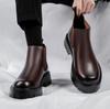 Fashion Luxury Brand Men's Chelsea Boots New Outdoor Red Sole Square Shoes Handmade Toe Business Ankle Boots for Men Dress Boots 2024