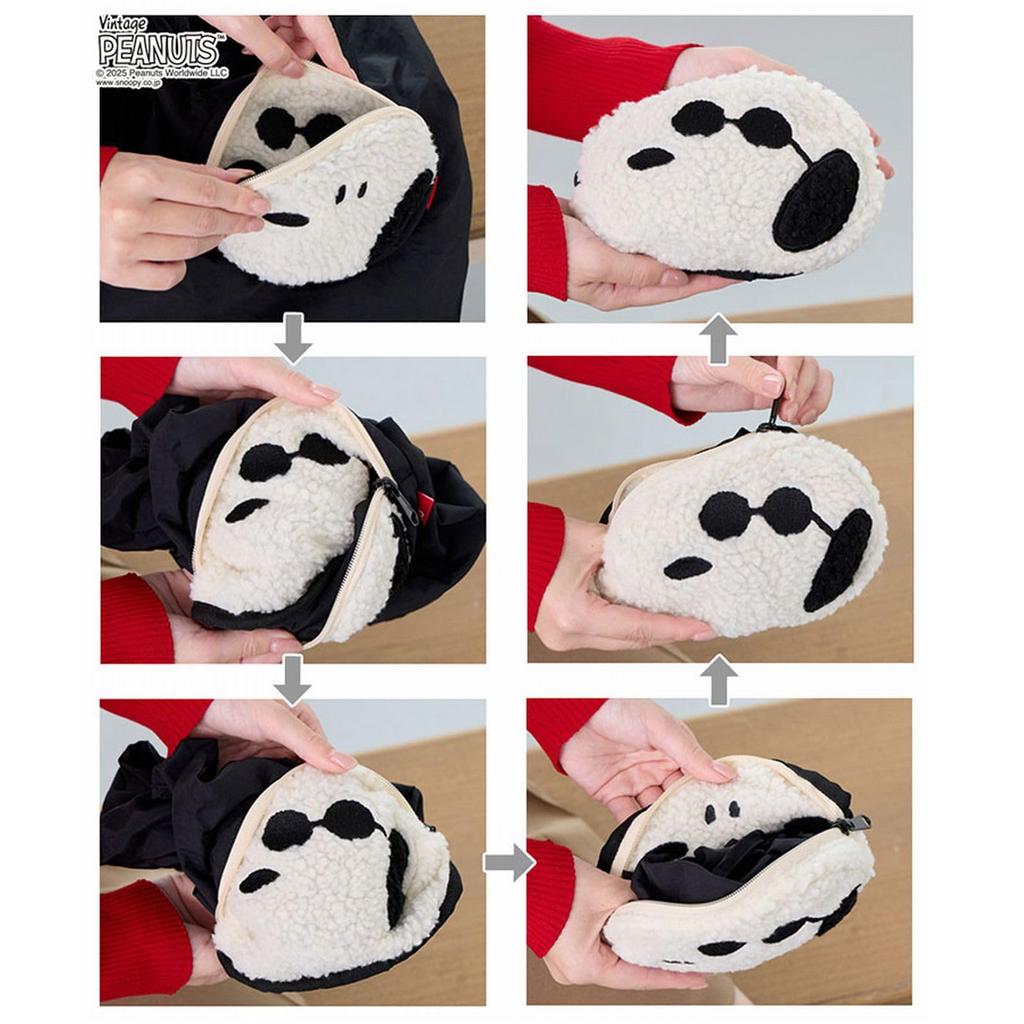 Snoopy Tote Bag for with Shoulder Small Eco Shopper Flying [Rootote] Women, Foldable, Strap, Bag, IP.Rootote Mid.Peanuts-0P (03 Ace)