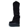 14Cm Thick-soled Boots Suede Stacking Boots 2025 New But Knee Women's Boots Irregular Design Folds