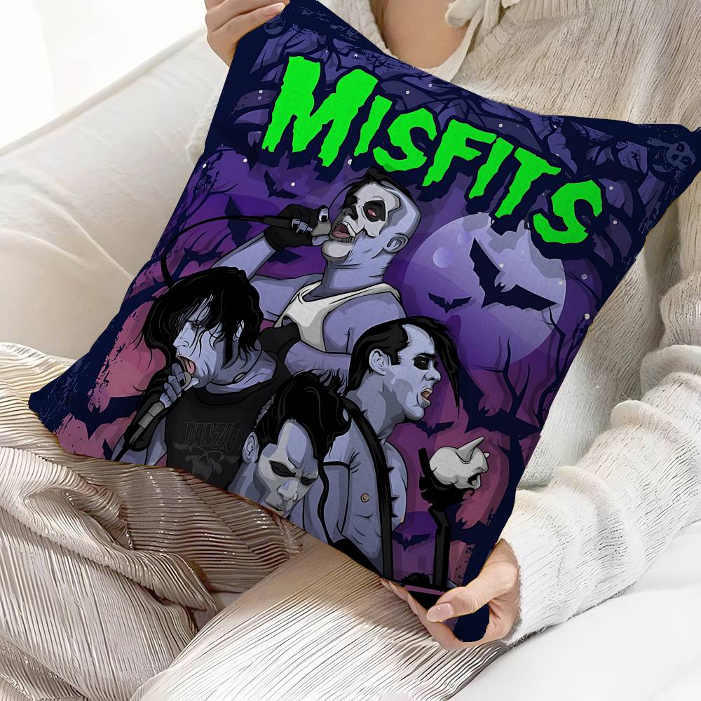 Horror Punk Rock MMisfits Music Pillow Anime Pillow Sofa Bed Head Pillow Cover Cushion Cover 45x45 Cm Fashion