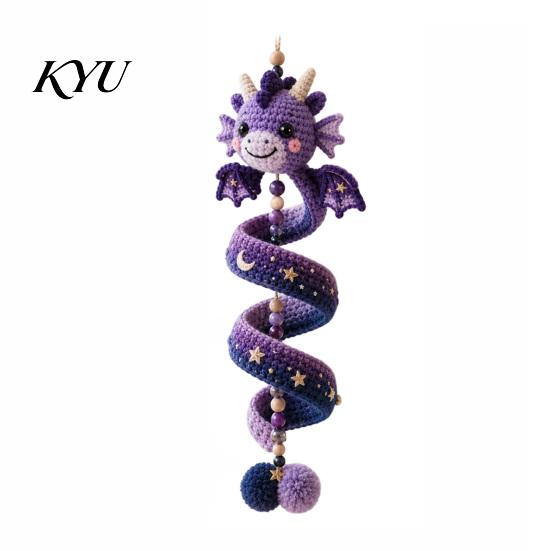 Easy Assembly Dragon Decor DIY Spiral Hanging Ornament Kit, Decorative Art Craft, Family Activity Craft Handmade Crochet Kit for Home Classroom