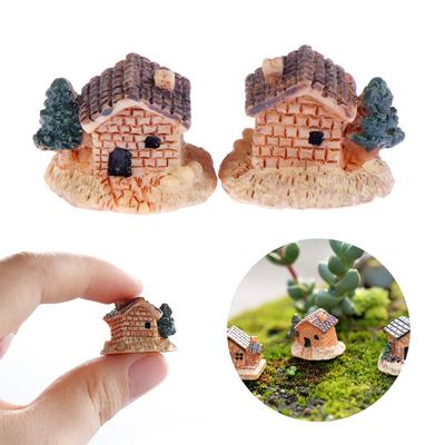 Dekoracje Ogrodowe Mini Małe Domki Figurki i Miniatury Domeczki z Mchu Mikro Krajobraz