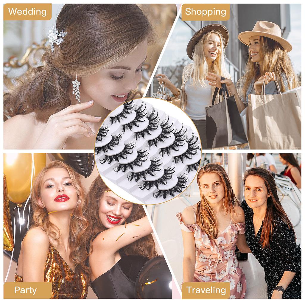 7 Pairs Of False Eyelashes, Thick, Exaggerated Curling, Simulated Eyelashes, Grafted Eyelashes