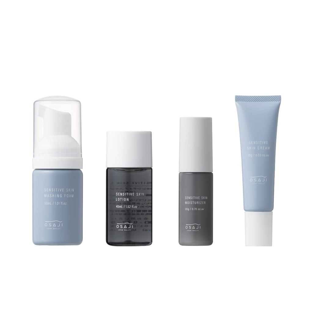 Osaji Sensitive Skin Trial Set je řada péče o pleť navržená k prevenci suchosti a citlivosti, která co nejvíce eliminuje dráždivé složky jako čisticí pleťové mléko.
