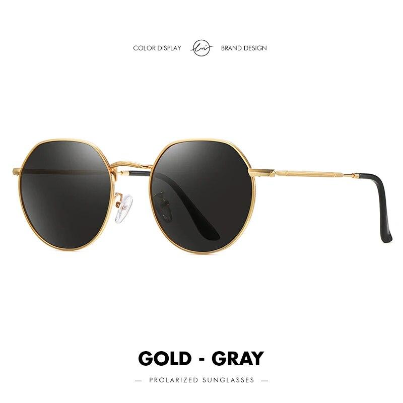 

LM ретро поляризационные женские круглые солнцезащитные очки мужские ультралегкие металлические солнцезащитные очки для вождения UV400 модные очки унисекс gafas de sol Follow Picture