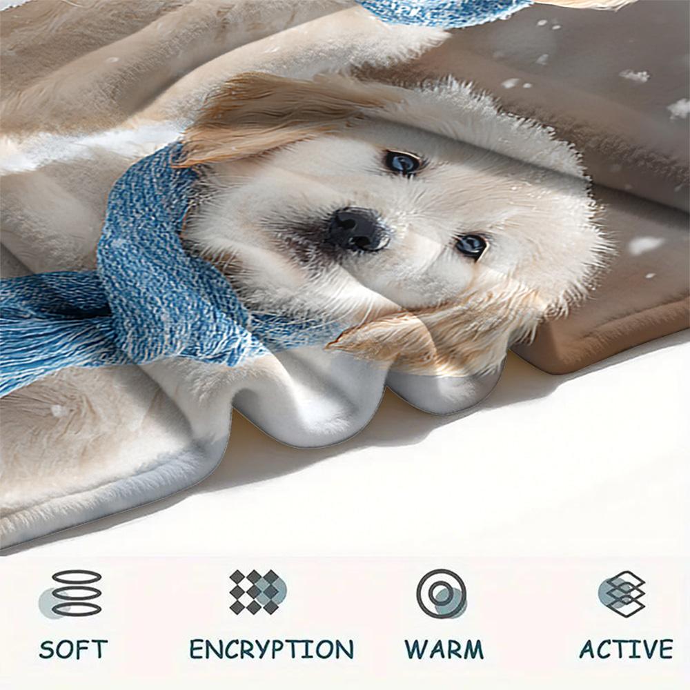 Golden Retriever Print Flannel Blanket, High Quality Comfortable for All Seasons, Home Decor, Warmth and Comfort, Perfect for Christmas Gifts