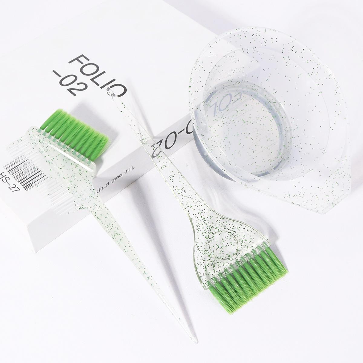 

3pcs/set of hair dye brush set, sparkling hair dye comb brush crystal mixing bowl,Special for real hair wigs