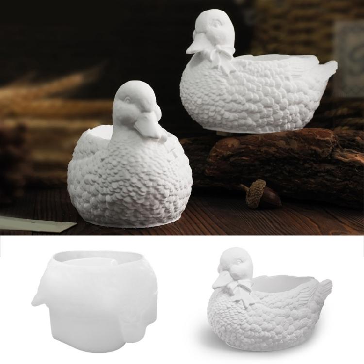 Kreative Silikonform Entenform Sukkulenten Pflanzgefäßformen Kerzenbecherformen für Seilkerzenbecher und Aufbewahrungsschalen