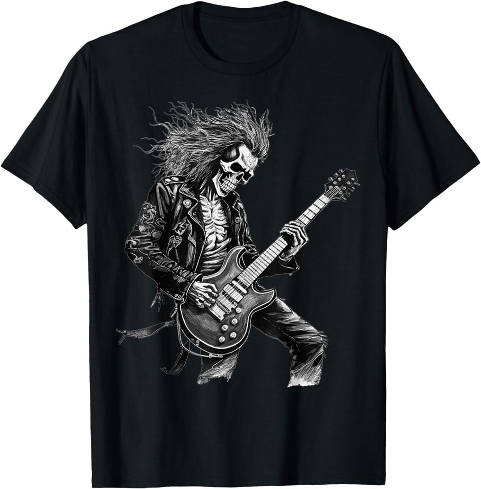 Skeleton Guitar Guy Rock And Roll Band Rock On Gift Unisex T-Shirt