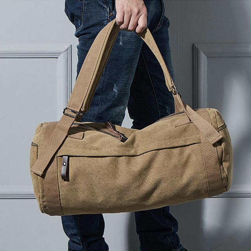 Modische Handtasche, Outdoor-Sportrucksack, großvolumige Canvas-Multifunktions-Reiseaufbewahrungstasche, Unisex-Beuteltasche
