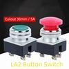 Momentary Control LA2 Push Button Switch 30mm Mounting Hole Self-Resetting Opening Mushroom Head Push Button 5A 250VAC Red Green