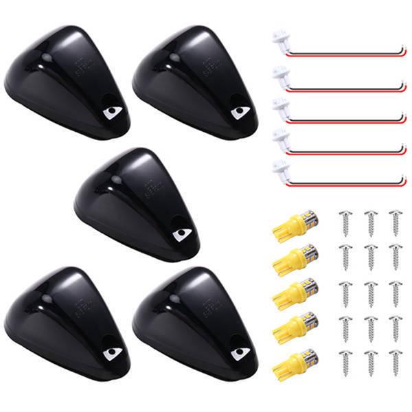 Set of 5 Roof Lights Compatible with Ford Vehicles, Pickup Trucks, Off-Road Vehicles, 12V Roof Warning Lights