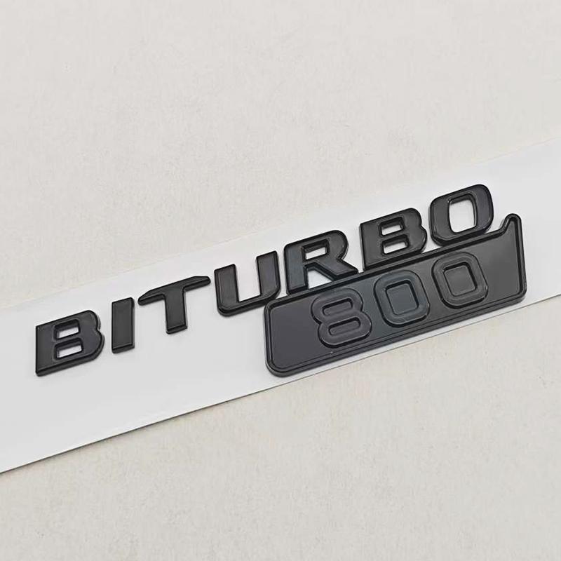 3D ABS Car Fender Side Badge Sticker Logo BITURBO 800 Emblem Decals For Mercedes Benz AMG Brabus Auto Letters Accessoires