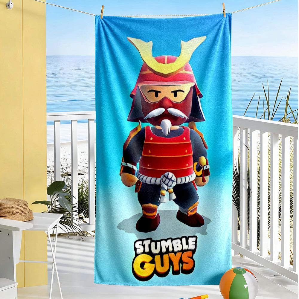 Stumble Guys Beach Towel Super Soft Microfiber Quickdry Fabric Comfortable Lightweight Suitable for Swimming, Gym, Camping, Yoga Vacation
