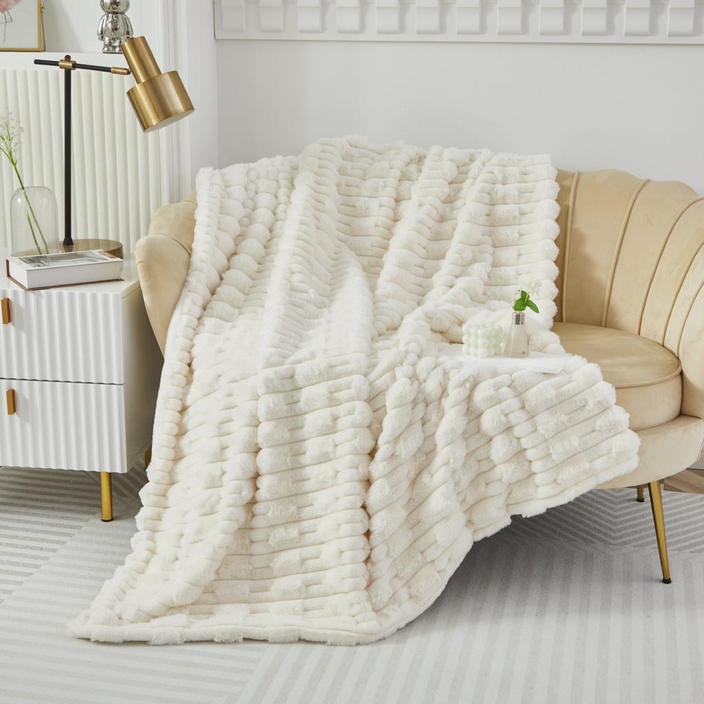 Double Layered Thick Solid Color Warm Blanket