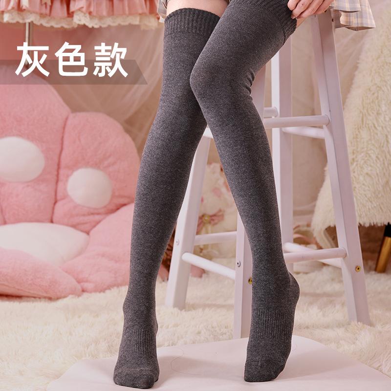 Women'S Fattened Thigh Socks, Cotton Knee Socks, Stockings, Japanese Solid Color College Style Jk High Tube Socks, Fat Mm
