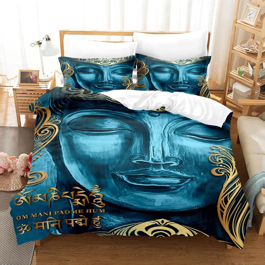 Colorful Buddha Down Comforter Set Bedding Set 3-piece Duvet Cover Set