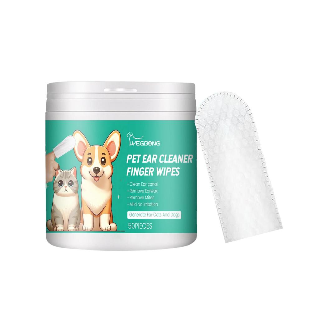 Yegbong Cat Dog Ear Cleaner Wipes Cleaning Solution To Remove Dirt and Ear Wax, Relieve Itching & Inflammation