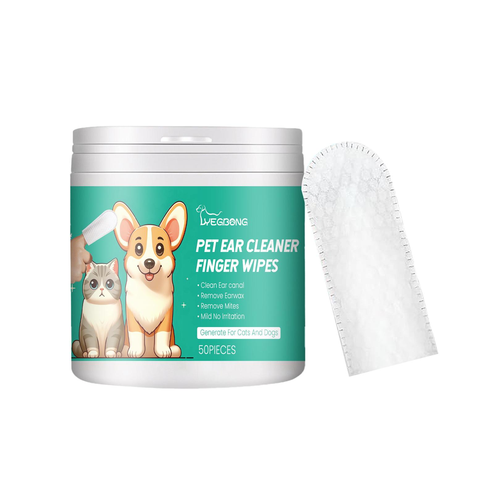 

Салфетки Yegbong Cat Dog Ear Cleaner Wipes очищающий раствор для удаления грязи и ушной серы, снятия зуда и воспаления 50pcs