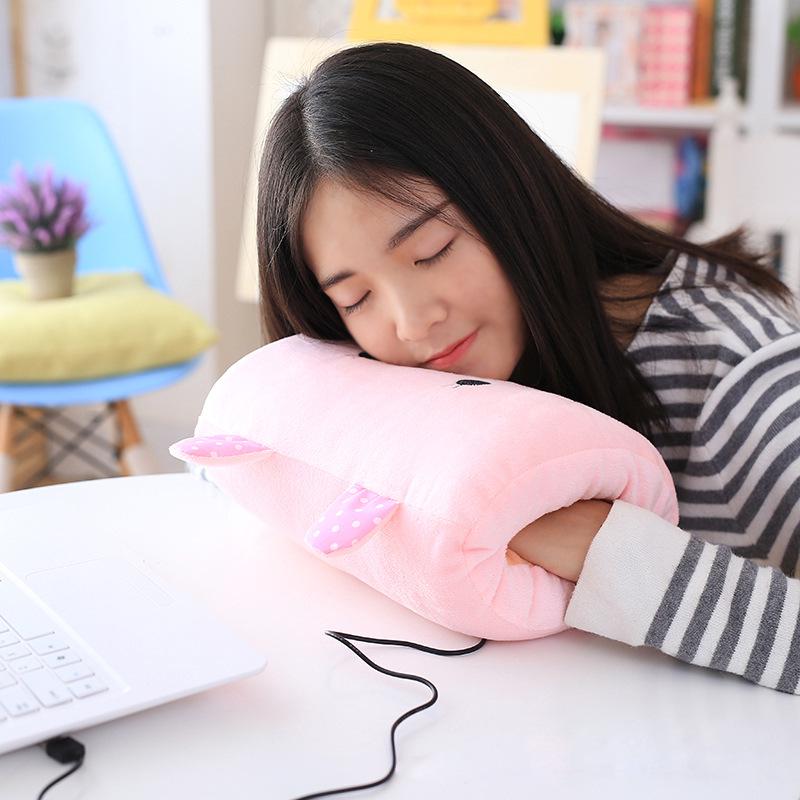 Cartoon USB Heated Plush Hand Warmer Pillow - Removable, Washable, No Water Required
