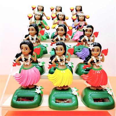 Solar-Powered Hawaiian Grass Skirt Girl Dashboard Ornament - Hot Selling Summer Decoration