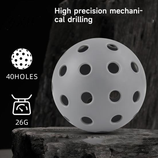 Elastic Pickleball 3Pcs 40-Holes High Bounce Visibility PE Indoor Outdoor Balls Tournament Training Practice Ball Accessories