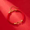 Bracelet à Breloque Cœur en Acier Inoxydable Mode pour Femmes Hommes Corde Rouge Chanceuse Faite à la Main Bracelet Réglable Bijoux de Couple Cadeau de Fête