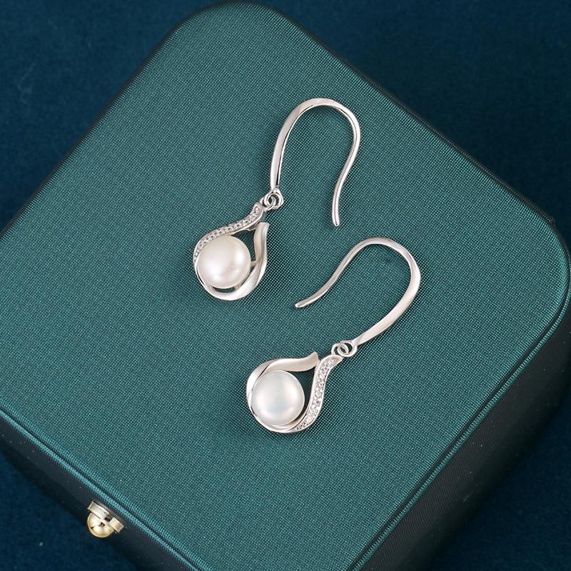 S925 Sterling Silver Water Drop Pearl Earrings for Women - Elegant and Versatile, 2026 New Style 925 Sterling Silver