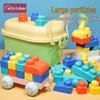 Large Soft Rubber Building Blocks for 1-Year-Olds – Educational DIY Toys with Storage Bucket for Toddlers