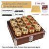 Qiu Qiao Deluxe Solid Brass Chinese Chess Set with Folding Board