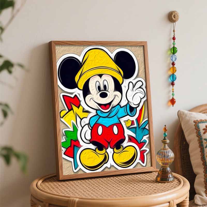 Disney oil painting kit painting art Mickey Mouse home bedroom wall decoration handmade diy gift