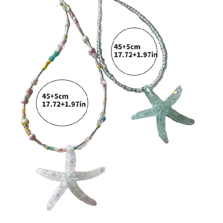 Unique Starfish Pendant Necklace Adorable Animal Jewelry Modern Streetwear Necklace Suitable for Boys and Girl Present
