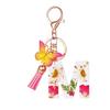Flower Resin Keychain With Tassels And Butterfly Design 26 Letters Pendant Classic Retro Practical Durable Backpack Hanging Accessory