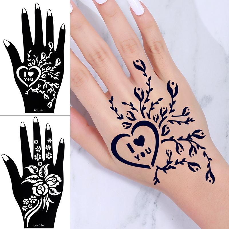 Hollow Tattoo Sticker Waterproof Indian Hannah Tattoo Template Hand Painted Diy Painted Hand Tattoo
