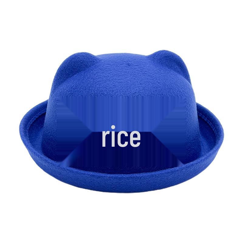Autumn/Winter Kids' Cute Cat Ears Fedora: Korean/British Style Sunshade Wool Felt Fisherman Hat for Boys and Girls.