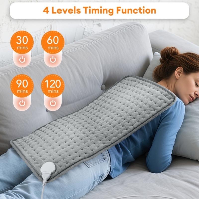 Soft Plush Electric Heating Blanket Adjustable 9 Temperature Setting Safe Automatic Shutoff Heating Pad for Cold Weather