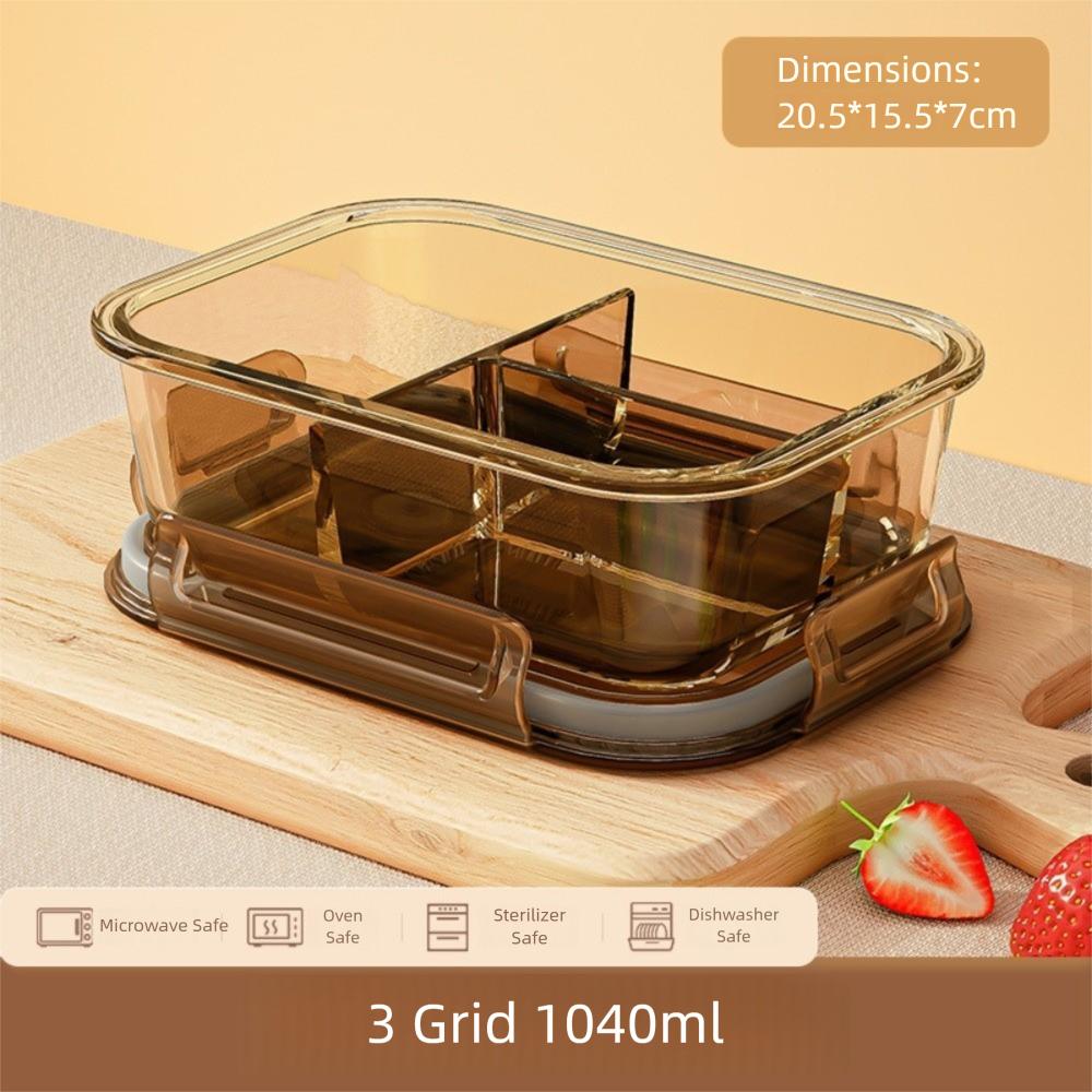 Nouvelle Boîte à Lunch en Verre Scellée Résistante à la Chaleur Boîte Bento Micro-ondes avec Couvercle Boîte Croquante Salade de Fruits Emballage Déjeuner