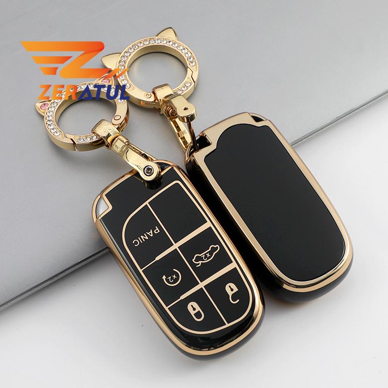 For Jeep Wk2 Kl Bu Mp Renegade Grand Cherokee Dodge Ram Charger 200 1500 Challenger Chrysler 300C Journey Tpu Car Key Case Cover