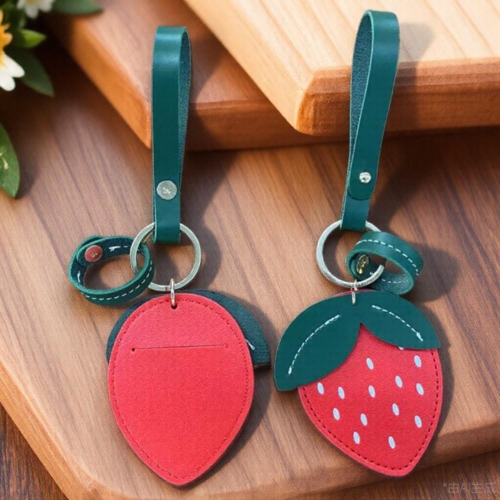 Cute PU Fruit Keychain Fruit Shape Door Lock Access Tags Creative Bag Pendant  Key Accessory