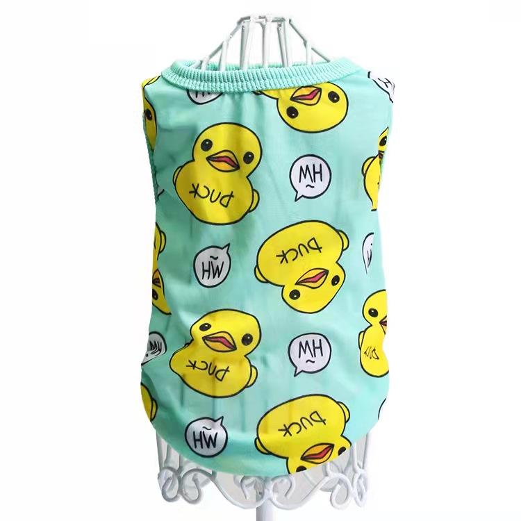 Spring and Summer Dog Clothes Cat Teddy Poodle Chihuahua Bizarre Bear Small Medium Dog Clothes Yellow Duckling Vest