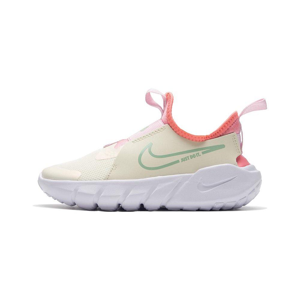 Nike Flex Runner 2 SE Slip Resistant Low Top Kids' Running Shoes Green Pink White Children Aged 3 7 Years Old DQ0577-100