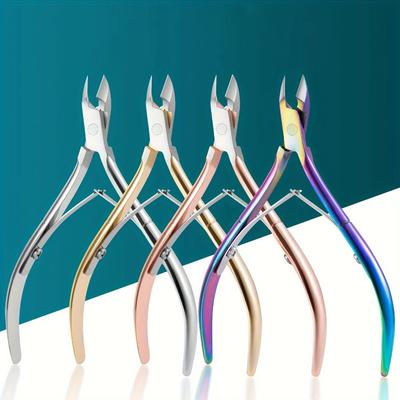 Alicate de cutícula de 1 peça, aparador de cutícula de aço inoxidável premium para manicure e pedicure em casa/spa/salão